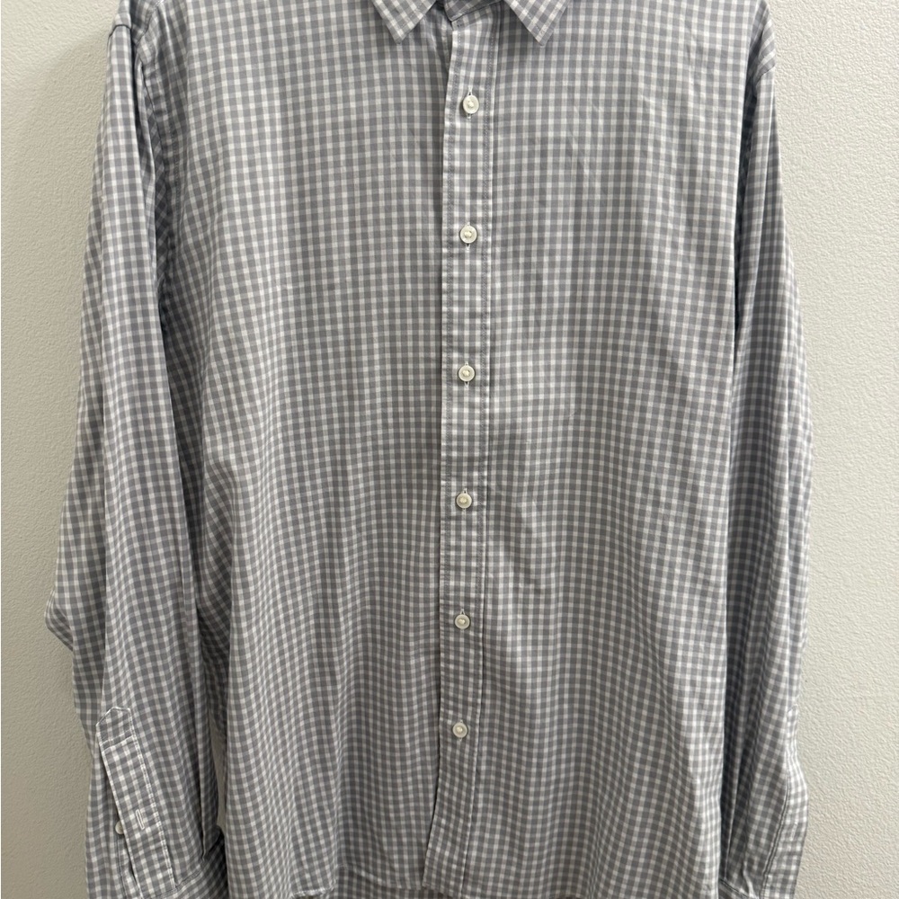 Faherty Gray Checkered Men's Shirt